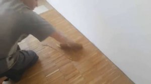 Индустриальный паркет из Дуба Этапы работ по укладке Затирка уложенного паркета