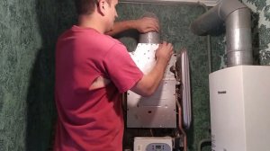 Замена дымохода двухконтурного котла   Replacing the chimney of a double-circuit boiler