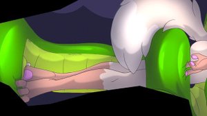 💜COMIC SNAKE VORE - green python swallowed furry