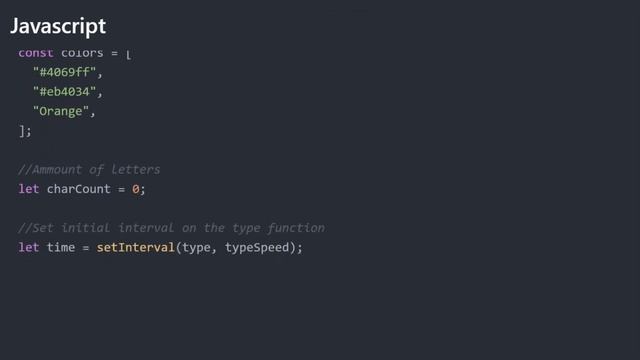 Vanilla Javascript Typewriter with Color Changing Effects | Super Simple JS Typing Animation