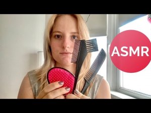 АСМР расчесываю себе волосы (без слов), приятные звуки массажной расчески