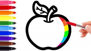 Как нарисовать яблоко и получить удовольствие от раскрашивания для детей