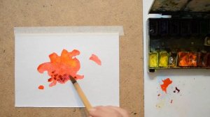 Курс "Укрощение акварели". Урок  2. Упражнение 2  "Вливание цвета в цвет"