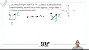По гладкой горизонтальной плоскости по осям x и y движутся две шайбы с импульсами, равными - №30140