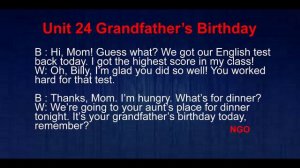 Unit 24 Grandfather’s Birthday - listening exercises|listening activities