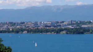 Suisse Switzerland Genève Cologny Швейцария Женева Дорогой район  Колоньи Вид на озеро Церковь