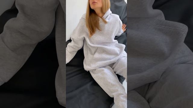 Женский теплый спортивный костюм трехнить пенье на флисе oversize 42-48 худи кенгуру и штаны