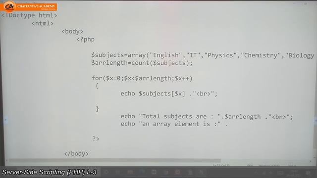 Server-Side Scripting (PHP) L-3