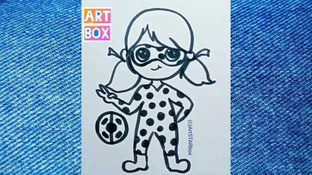 Леди баг рисуем маркерами. Drawing lady bag by markers