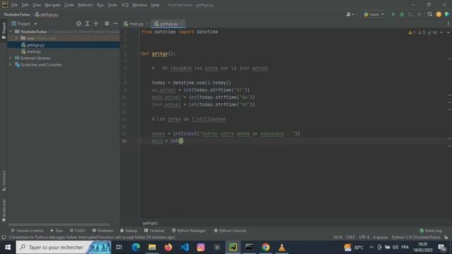 Comment calculer l'âge à partir de la date de naissance avec python смотреть онлайн