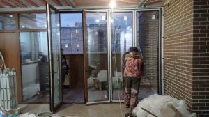 Панорамные складные двери гармошка профиль Алютех