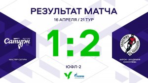 ЮФЛ-2. Мастер Сатурн - Акрон-Академия Коноплева. 21-й тур. Обзор