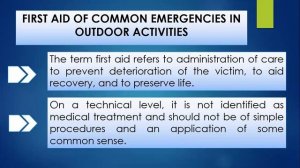 P.E & HEALTH 12 Chapter 10: Safety Practices in Outdoor Recreation