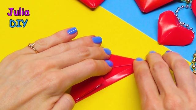 How to make 3D Heart. ideas for valentines day. Easy paper crafts / Julia DIY смотреть онлайн