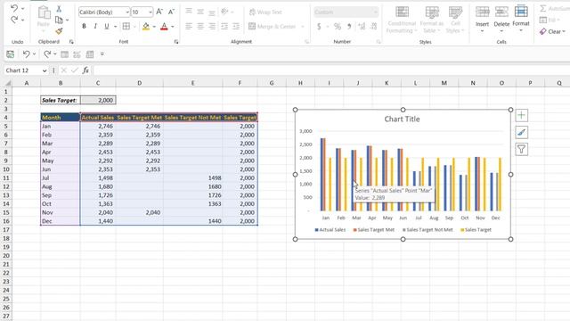 [Solution] GoSkills Excel Challenge 28 - May 2023: Create a Column Chart With Conditional Formattin