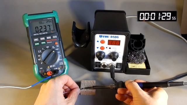 Температурный тест паяльной станции YOUYUE 8586 смотреть онлайн