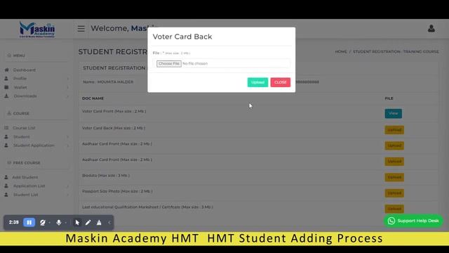 Maskin Academy HMT Student Adding Process смотреть онлайн