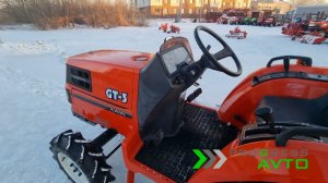 Kubota GT3 трактор японский с почвенной фрезой запуск в холод зимой прогрессавто минитрактора