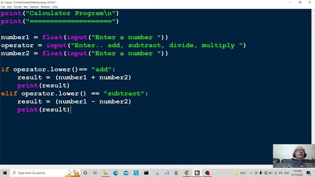 Python Beginners Projects - Simple Calculator 2022