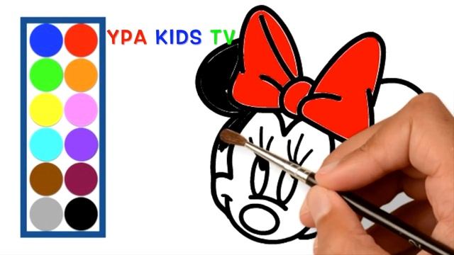 Раскраска для детей МИННИ МАУС. Мультик - Раскраска. Учим цвета смотреть онлайн