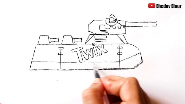 Как нарисовать Танк Twix из Мультика про Танки