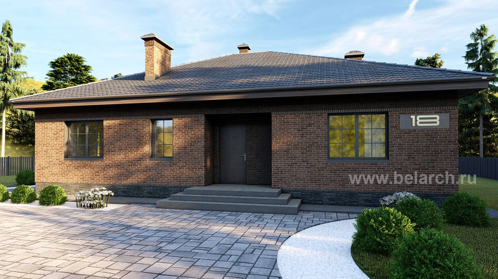 Проект современного дома до 150 кв.м. Баварская кладка смотреть онлайн