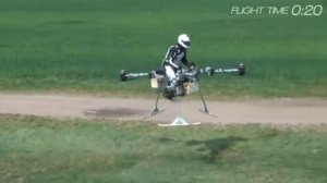 Коптер поднимает человека