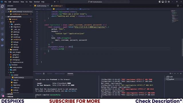 React Authentication System - Setup React Project - Part 1{iii}| Desphixs™ смотреть онлайн