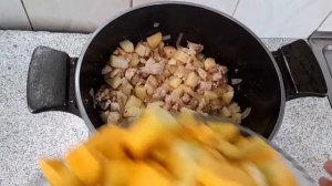 Блюдо из тыквы с курицей.