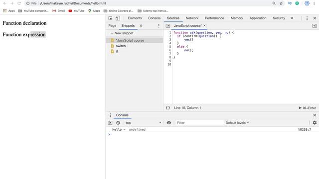 19. JavaScript functions. Function expression. Explanation with examples.