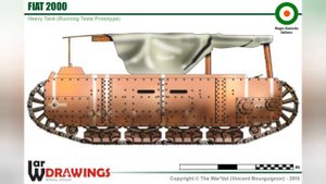 Vehicle,tank,artillery italy ww1(BY:WAR DRAWINGS)