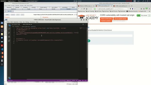 CORS vulnerability with trusted null origin (Video solution) смотреть онлайн