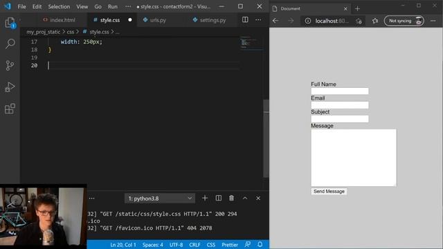 Django tutorial - sending email in gmail from HTML contact form смотреть онлайн