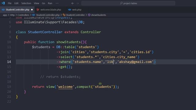 Laravel Query Builder with Join Tables Tutorial in Hindi / Urdu смотреть онлайн