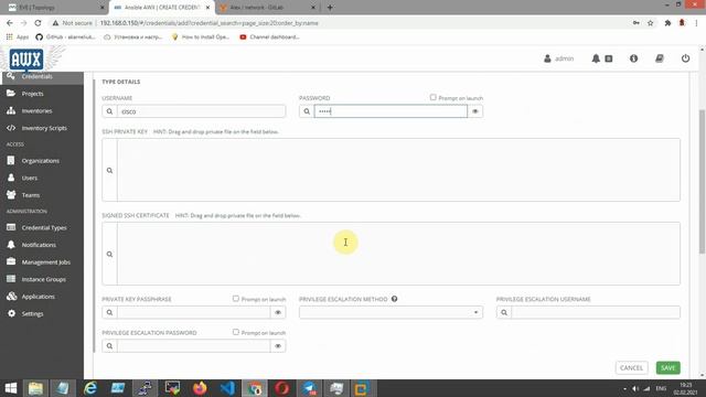 Connect to cisco and running command with AWX ansible tower. смотреть онлайн