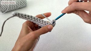 Плотный узор крючком. Вязание для начинающих из шнура.