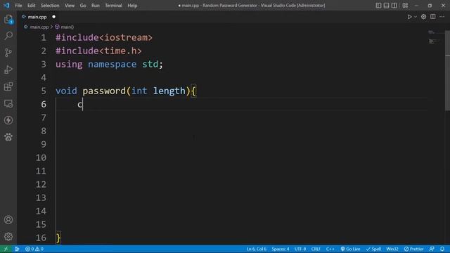 Random Password Generator in cpp language || Cpp language