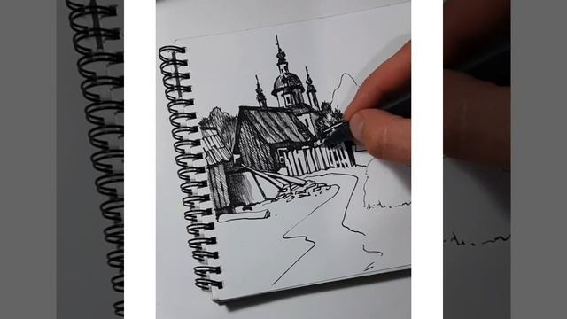 Рисую ПЕЙЗАЖ в СКЕТЧБУКЕ смотреть онлайн