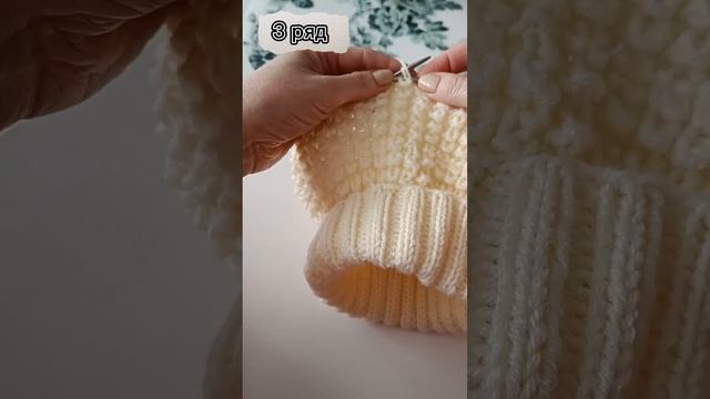 Узор спицами  "Кукурузка" или "Ежики" по кругу. Вяжется очень легко и просто! #вязание #узорыспицам