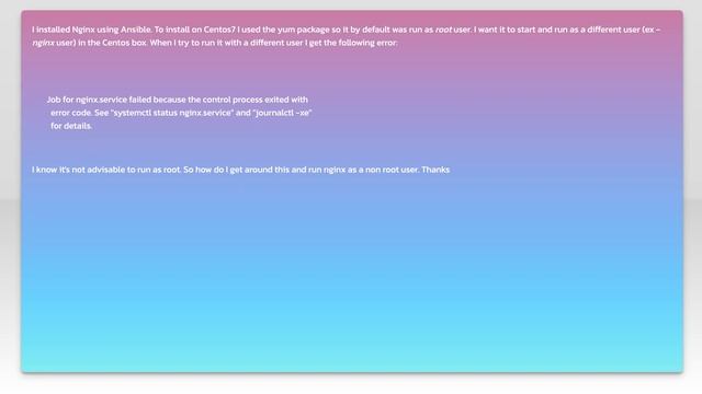 Running Nginx as non root user смотреть онлайн