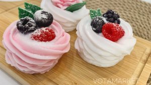 Мыло к 8 марта. МК по мыловарению. Мыло: зефирка.