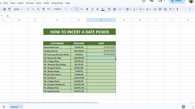 DATE INCERT IN EXCEL FROM CALENDER || EXCEL DATE PICKER TRICKS || EXCEL SPREAD SHEET смотреть онлайн