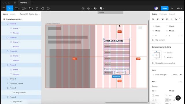 Página de registro de usuario  Figma  Tutorial 1  Primer vídeo ?