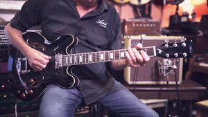 Artist BLACKCHERRY Translucent Black Hollow Body Electric Guitar Demo