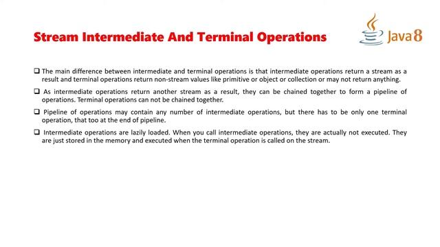 Stream Intermediate And Terminal Operations | Stream Intermediate Vs Terminal Operations |Hindi смотреть онлайн