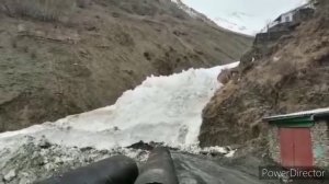 Рутульский район.Село Цахур.Снежная лавина.