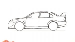 Как нарисовать Mitsubishi Lancer Evolution 6