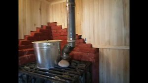 Солдатская печь буржуйка в бане. Эконом вариант.