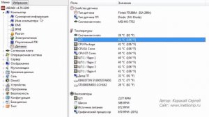 Узнать температуру процессора