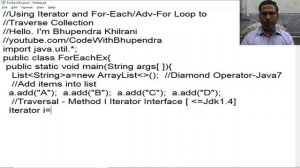 Iterator and advanced for loop to traverse Collection in Java | In Sindhi